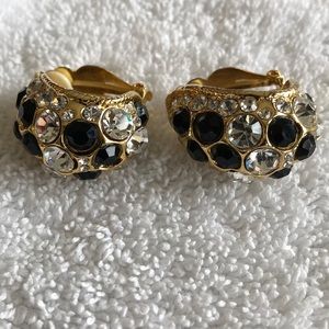 Beautiful antique gold rhinestone earrings.